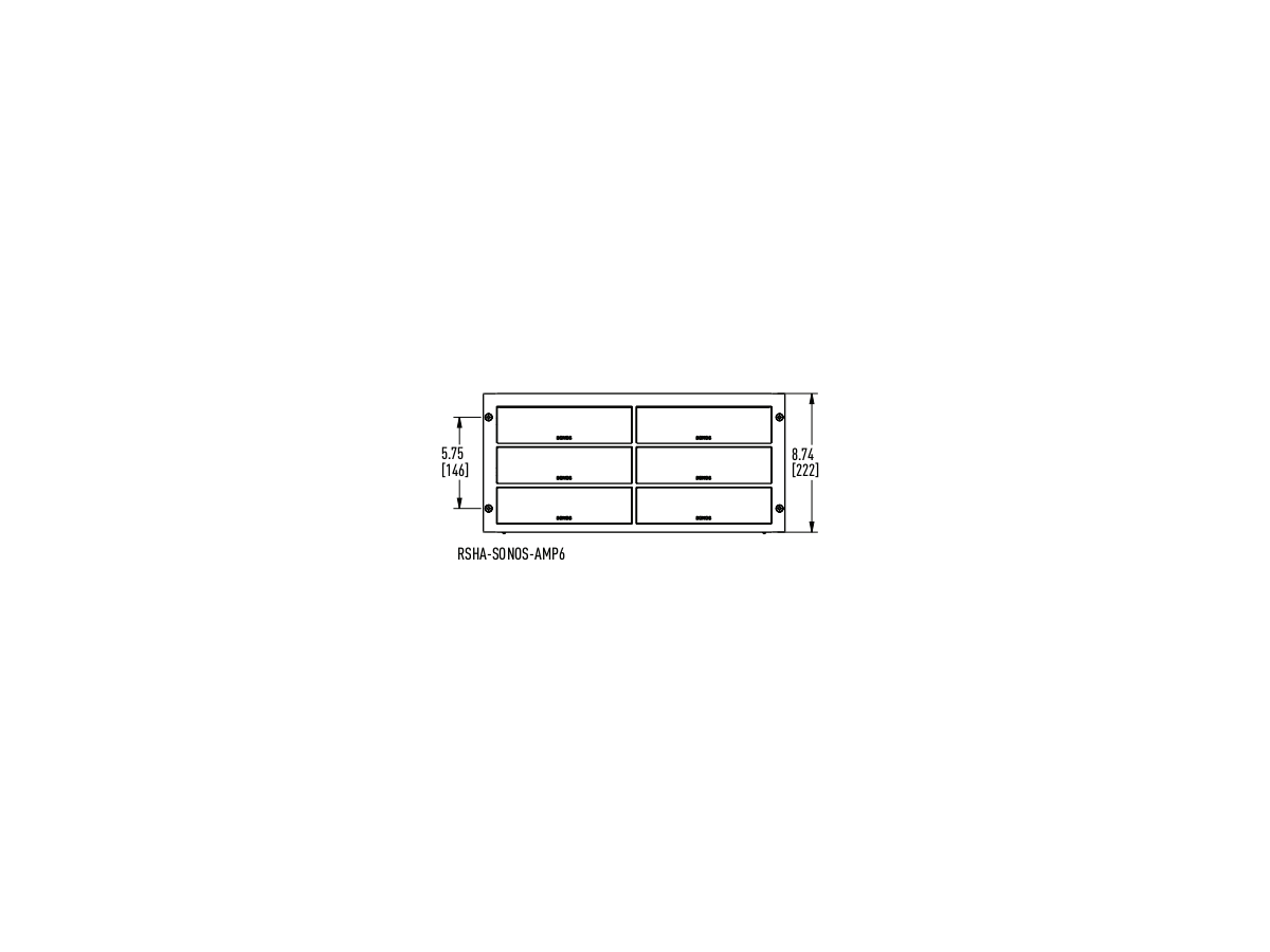 RSHA-SONOS-AMP6 - Panneau de rack 19" pour 6x Sonos AMP