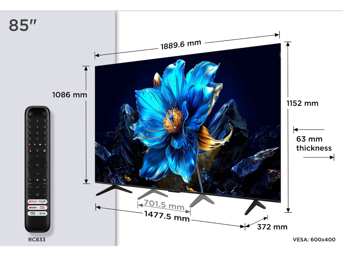 85P7K - 85 Zoll,4K,QLED,LED Direct,DV,GoogleTV