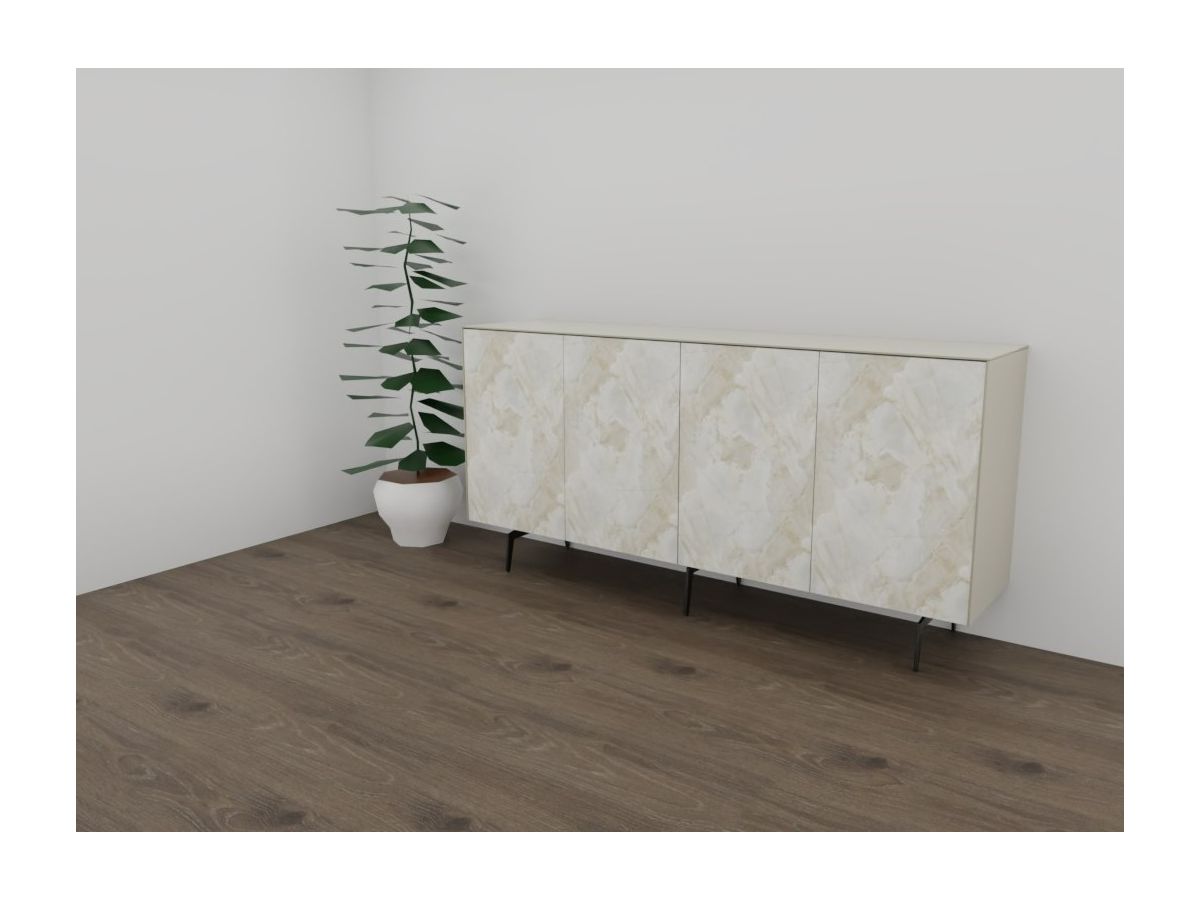 Kombination - Breite 200 cm - Sandglas - Front Keramik RDRP