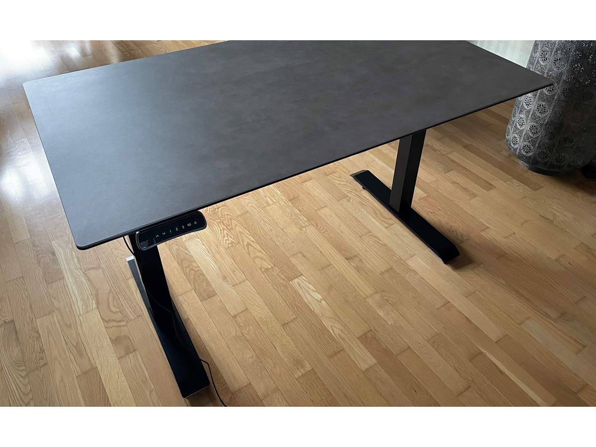 Tisch mit Lift - 140x70 cm, Keramik Taupe