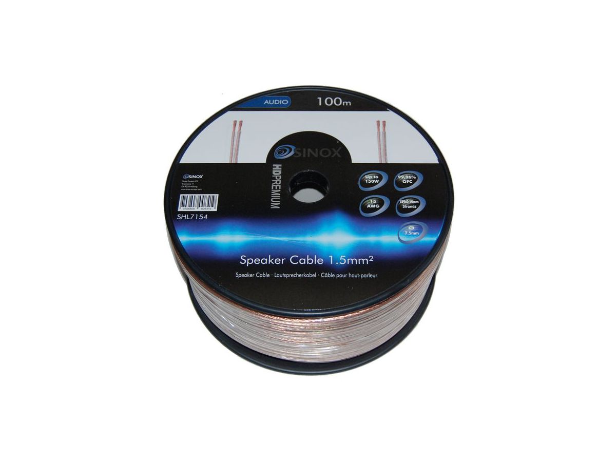 SHL7154 - Lautsprecherkabel 1.5mm transparent, 100