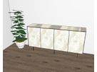 Kombination - Breite 200 cm - Sandglas - Front Keramik RDRP