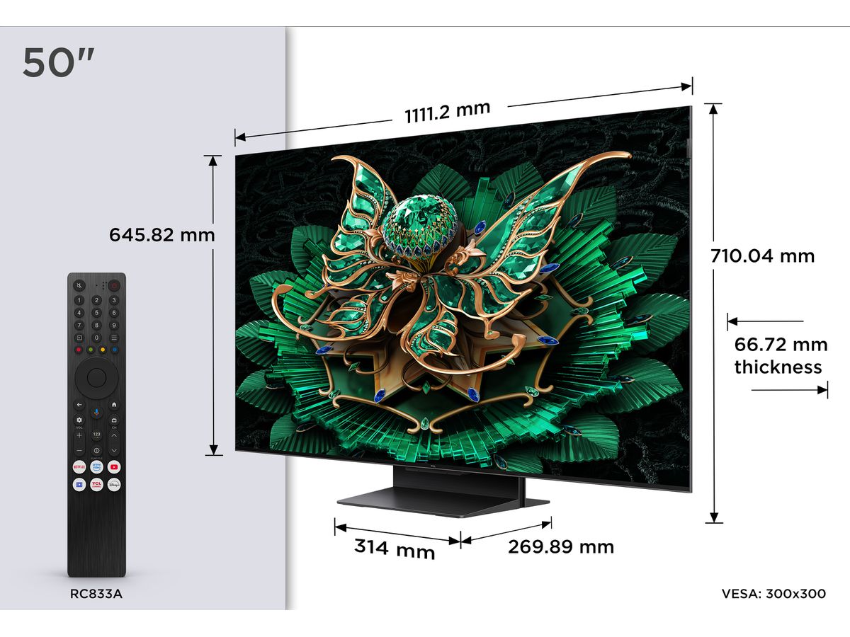 50C7K - 50 Zoll,4K,MiniLED,144Hz,B&O,GoogleTV