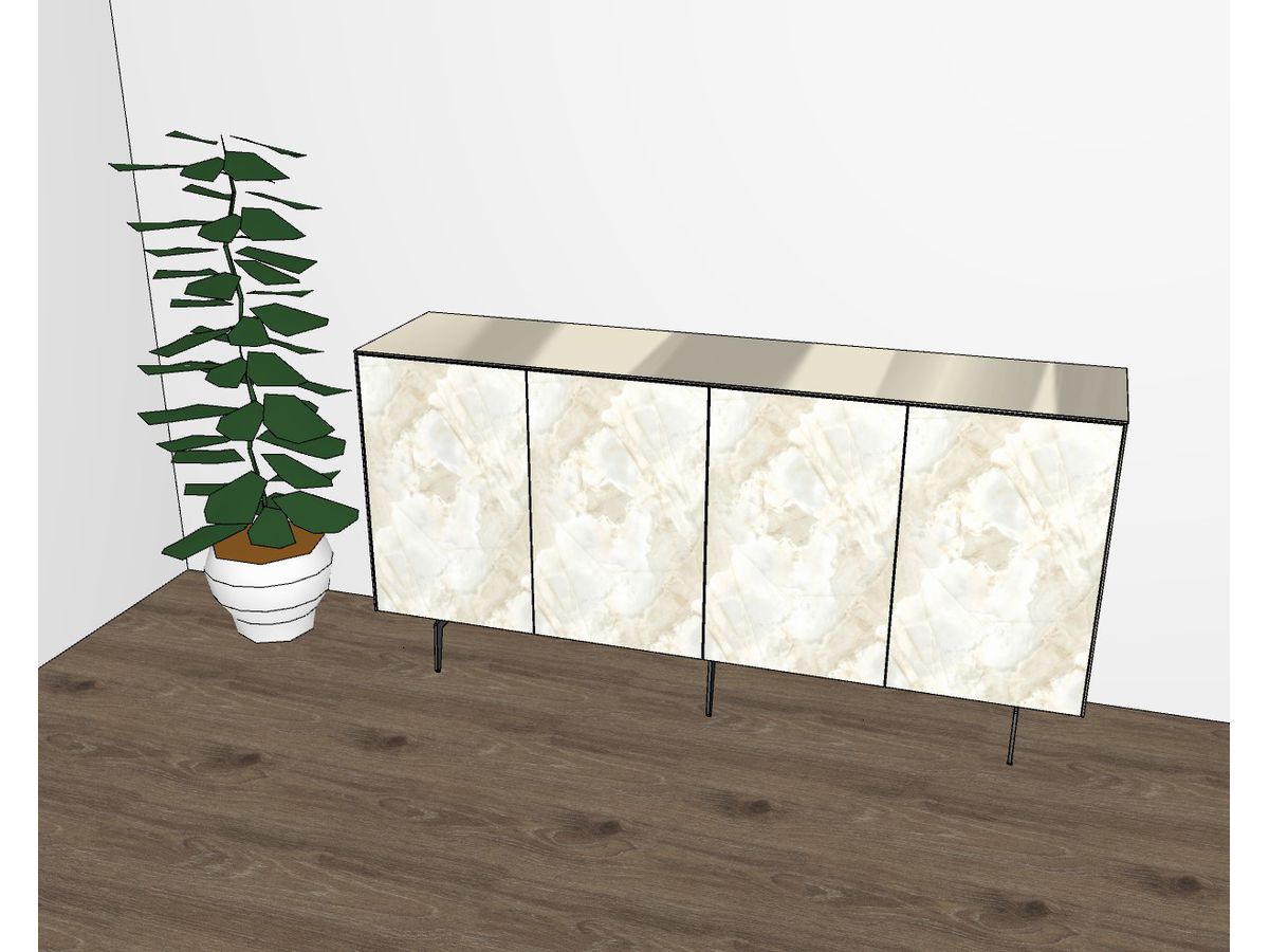 Kombination - Breite 200 cm - Sandglas - Front Keramik RDRP
