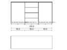 Kombination - Breite 150 cm - NEU! - Grau Ätzglas