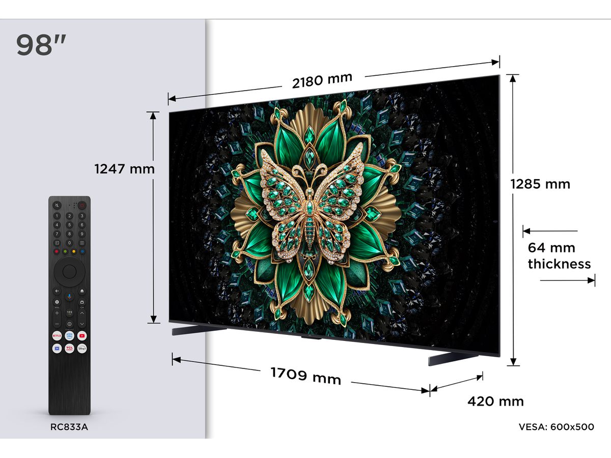 98C6K - 98 Zoll, 4K, MiniLED, 144Hz, GoogleTV
