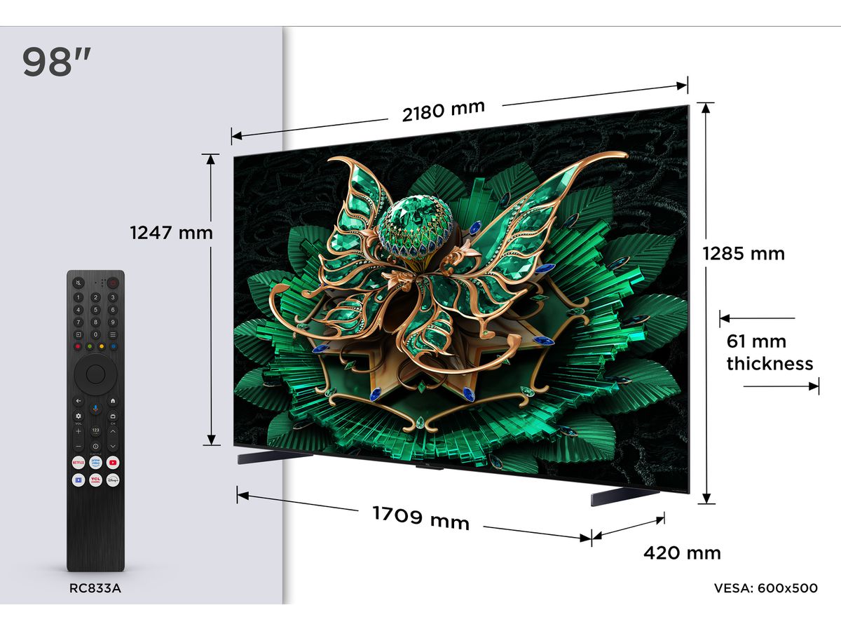 98C7K - 98 Zoll,4K,MiniLED,144Hz,B&O,GoogleTV