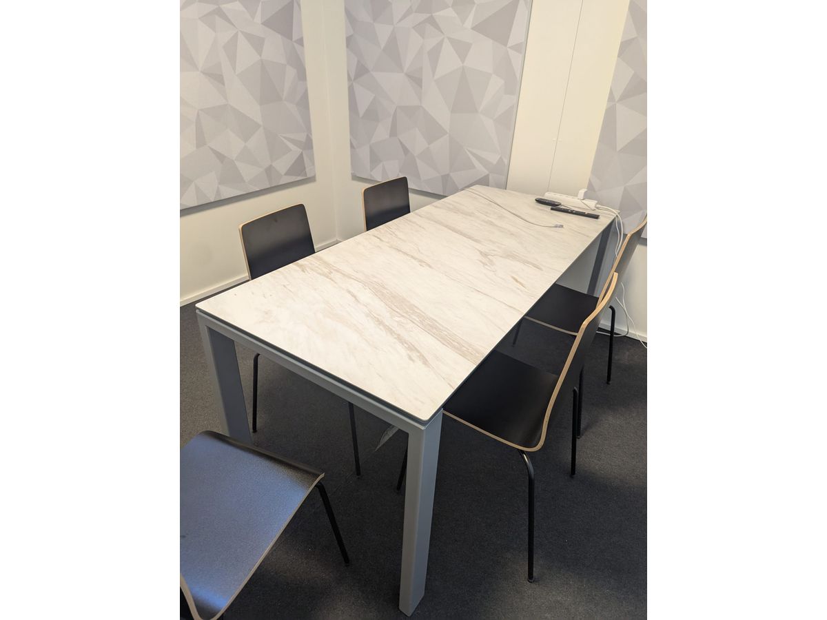 Esstisch mit Keramik Palissandro - Fuss Silber
