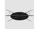 CAV-ORBIT-B - Bodenplatte Oval Stahl schwarz, 98x45 cm