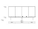 Kombination - Breite 200 cm - Sandglas - Front Keramik RDRP
