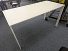 Bürotisch mit Blende Hellgrau Ätzglas - Fuss Silber
