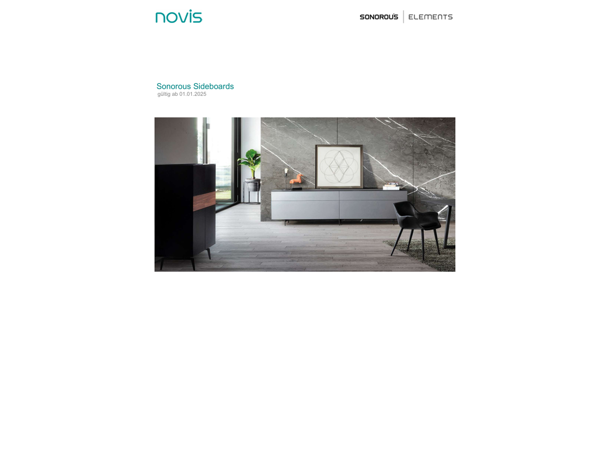 Preisliste zu Elements Sideboard 2025 - deutsch (nur PDF)
