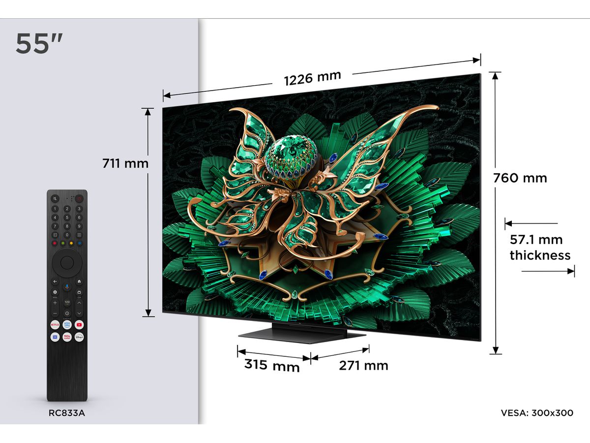 55C7K - 55 Zoll,4K,MiniLED,144Hz,B&O,GoogleTV