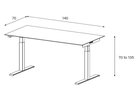 Tisch mit Lift - 140x70 cm, Keramik Taupe